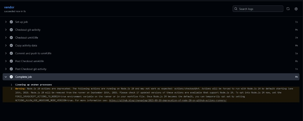 Vendor CI workflow succeeded after adding the cross-repo token. Sensitive details redacted.
